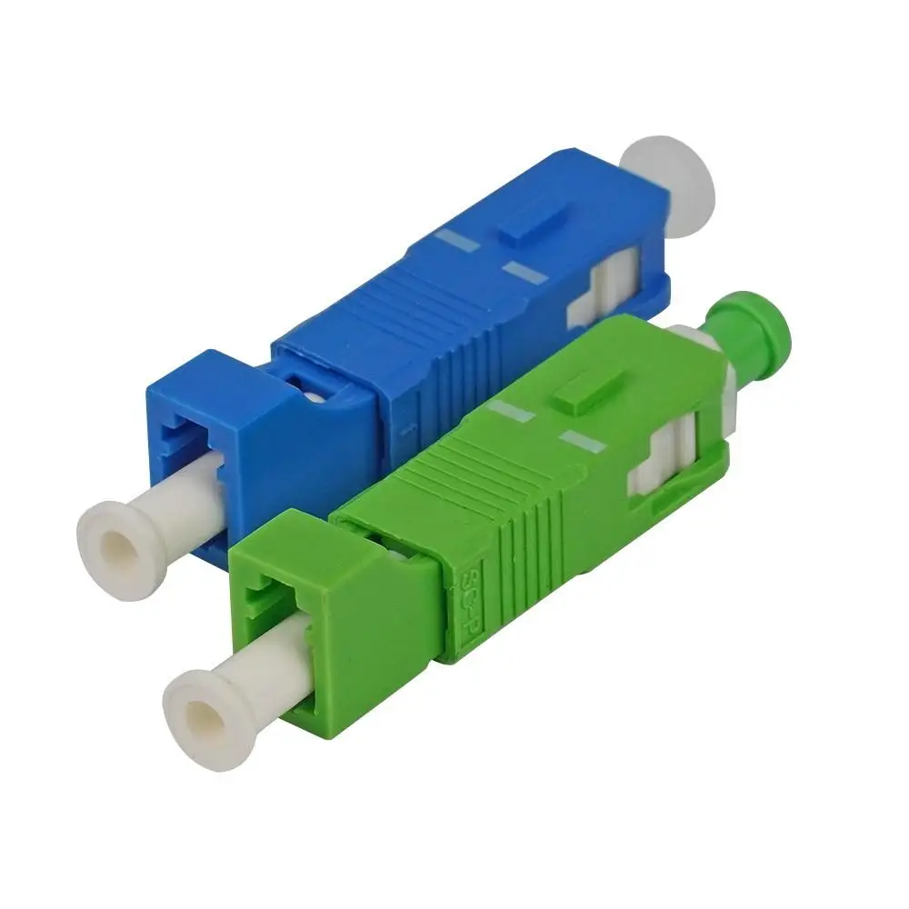 SC Male to LC Female Hybrid Optical Coupler with Flange, UPC/APC Fiber Adapter for Optical Test Equipment