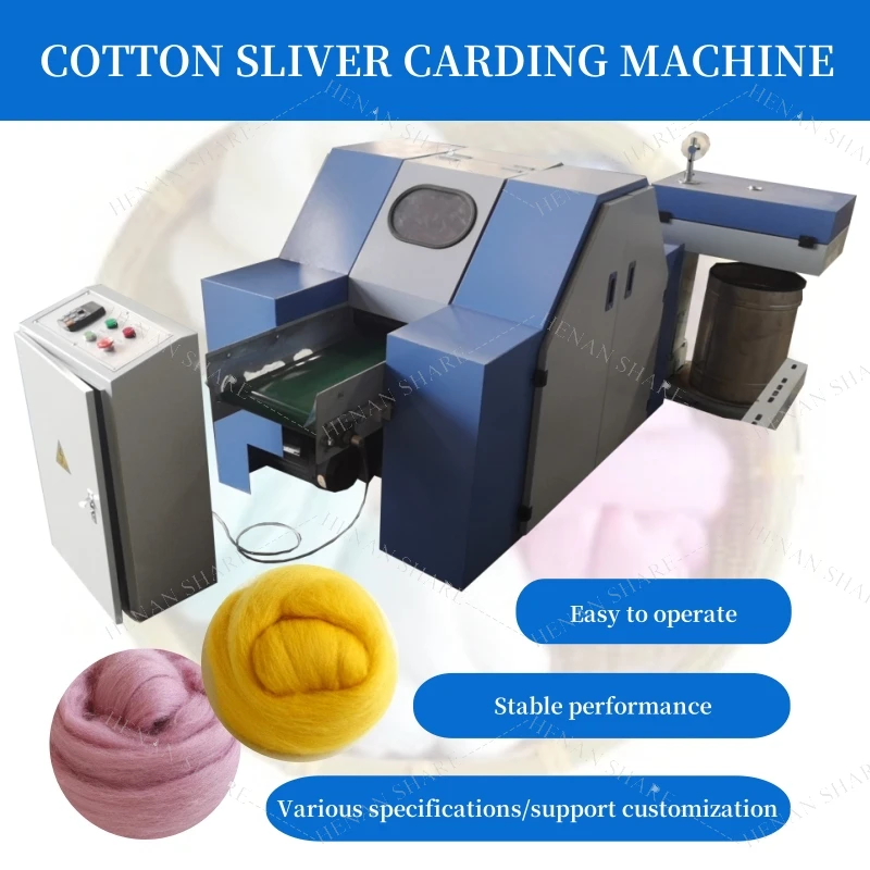 CNC Spinning Machine Carding Machine Lab Hemp Fiber Wool Carding Combing Machine High Productivity 15kg/h Capacity for