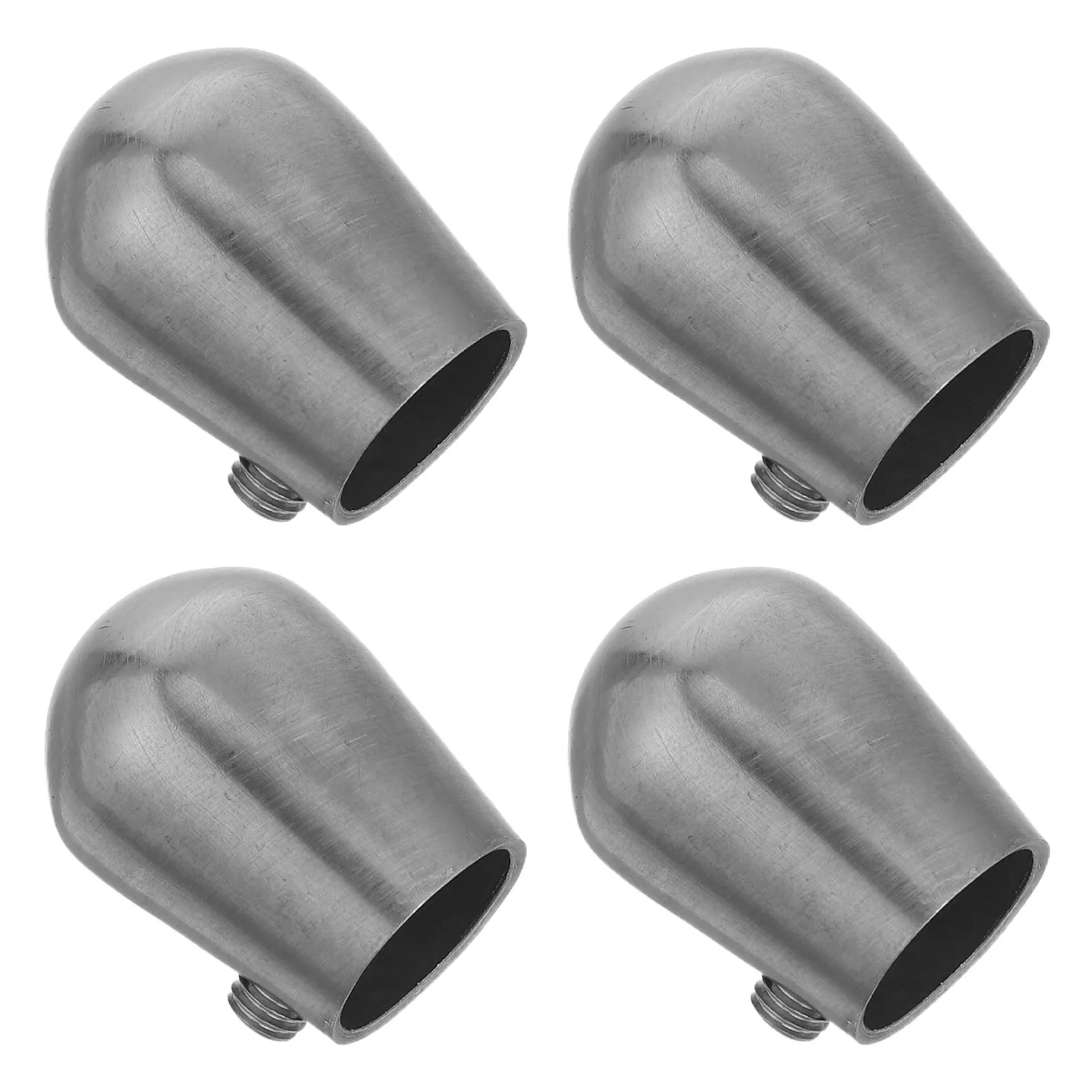 Stainless Steel Handrail End Caps for Round Tubes – 4pcs Stair Railing Guard Safety Fittings