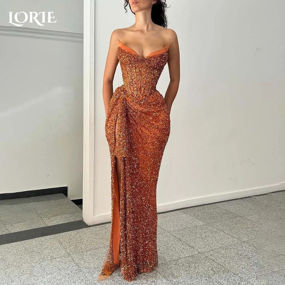 LORIE Formal Evening Dress Saudi Party Dress Prom Dress Sparkly Orange Evening Dress Dresses on Offer Clearance  Cocktail Club