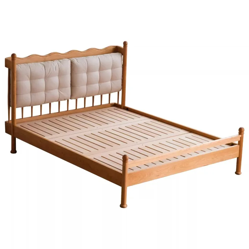

Nordic Japanese retro furniture bedroom full solid wood double