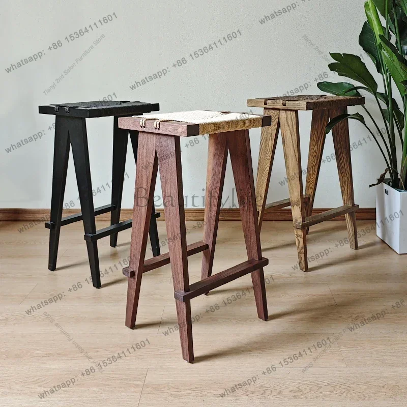 Factory Direct Sales Luxury Coffee Shop American Style Bar Chairs Retro Unique Office Designer Bar Chairs Restaurant Home Furnit