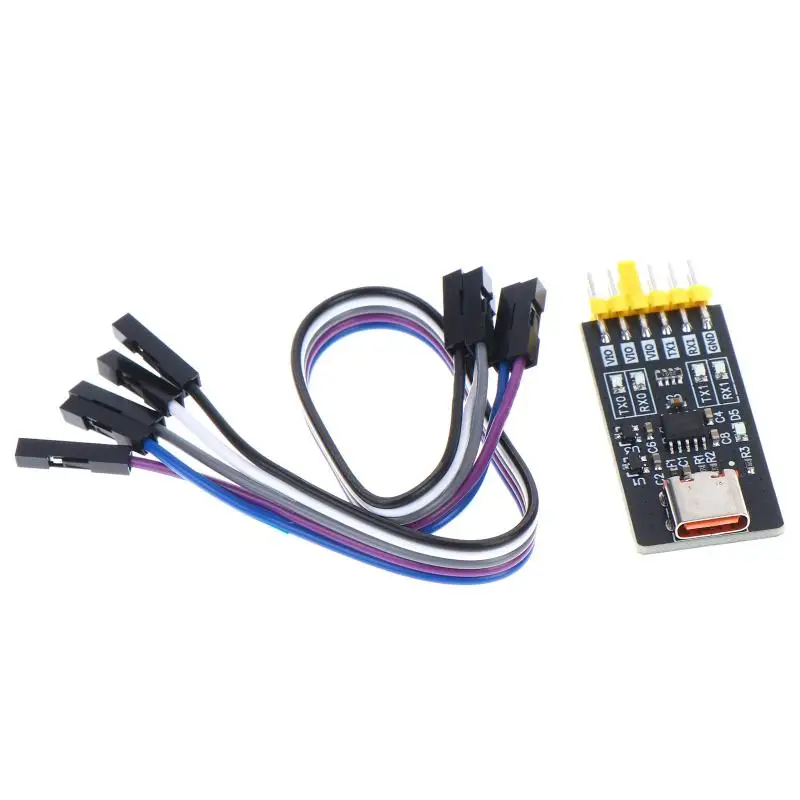 ●CH342K Dual Channel USB To TTL Serial Module Type C Interface 3Mbps Multi Level 1.8V 3.3V 5V With TX RX Indicator Light