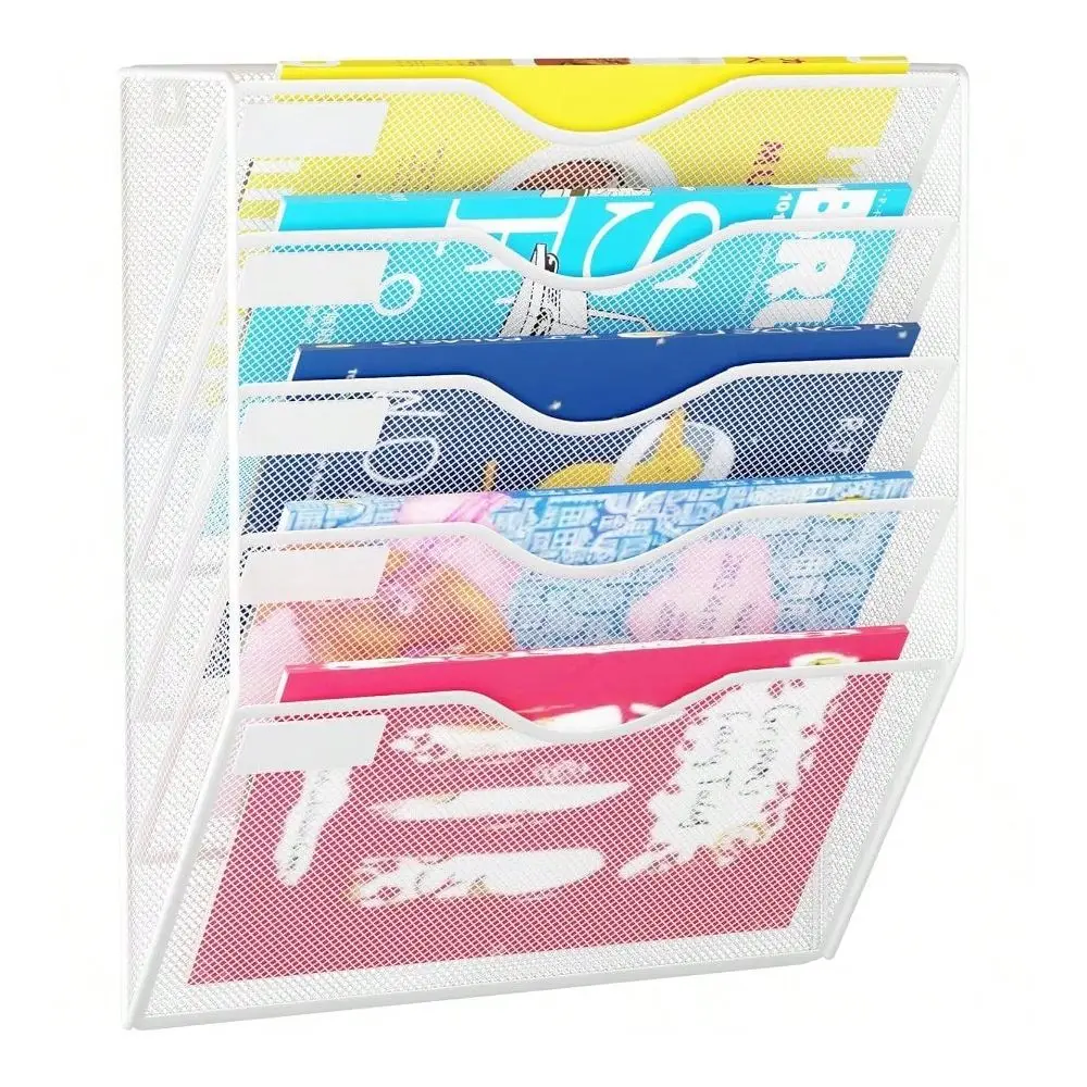 

Office Storage5 Pockets Hanging Wall File Organizer Mail Holder Wall Mounted Paper Document Folder Holder Clipboard Storage Orga