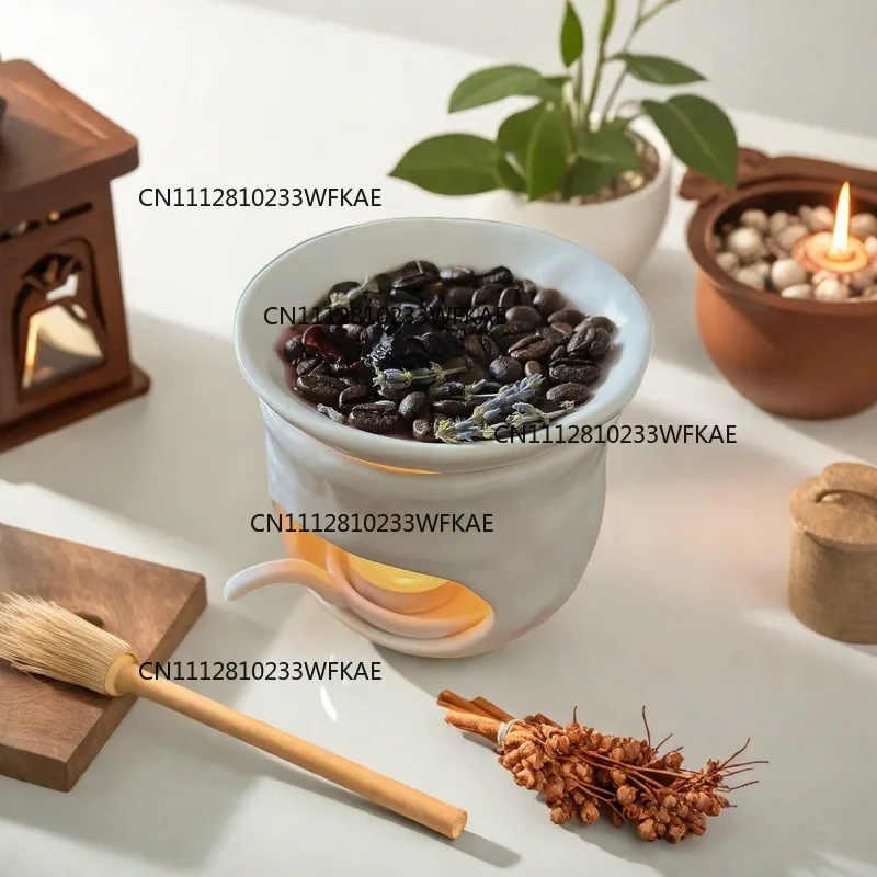 Ceramic candle aromatherapy stove, indoor long-lasting fragrance dried flowers to make tea, multi-functional
