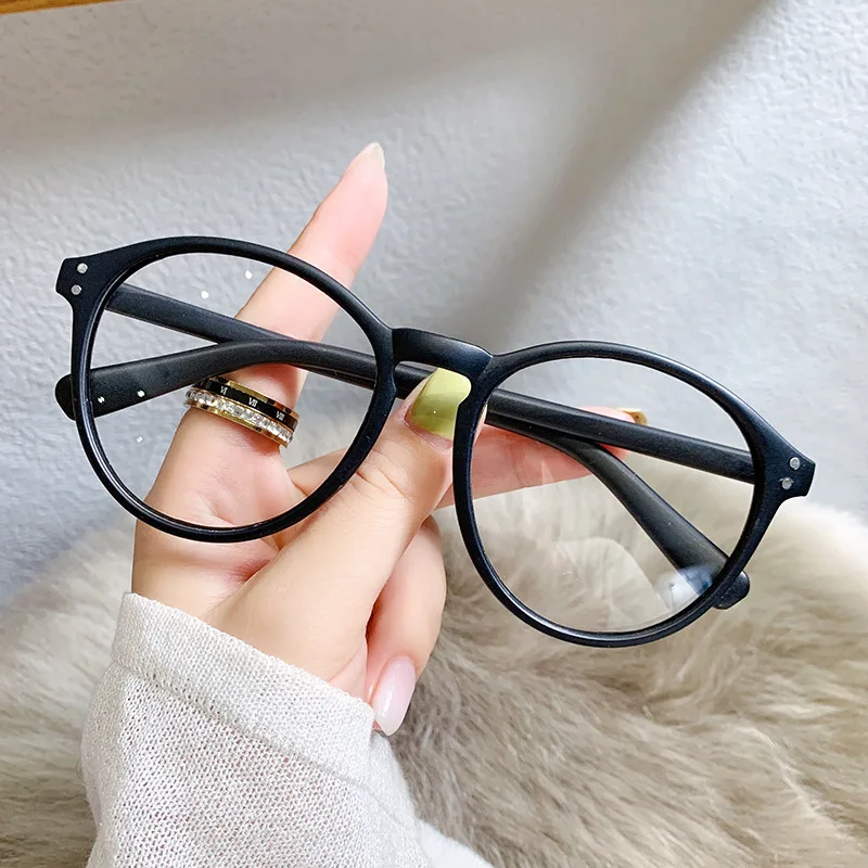 300pcs/lot New round anti-blue light eyeglasses frame retro flat glasses men and women with the same myopia finished glasses who