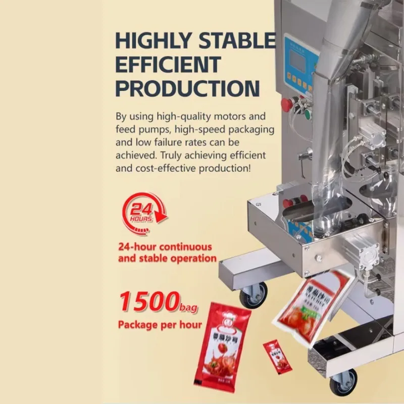 Automatic Past Packaging Machine Sachet Of Ketchup Tomato Sauce Tomato Paste Mayonnaise Sachet Filling Packing Machine