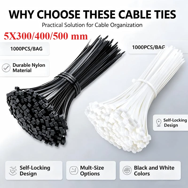 Anti Break Nylon Zip Ties Push Mount Base Self Lock Tooth Structure Cable Fastener Practical Parts for Cabinet Office  Workshop