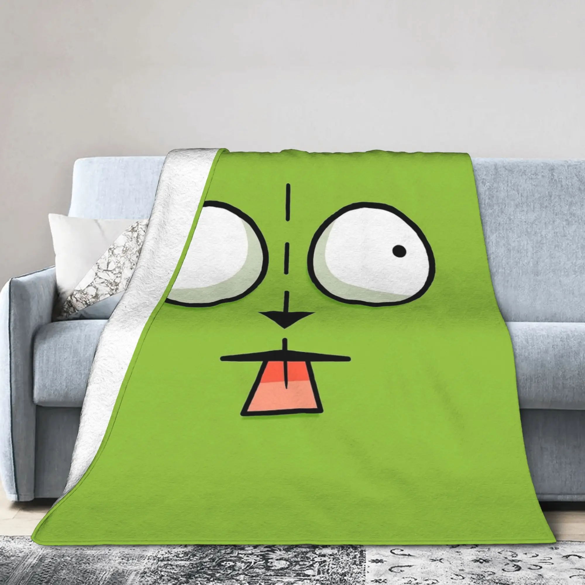 Invaders Zim Cartoon Blankets Flannel Print  Multifunction Super Warm Throw Blanket for Home Outdoor Bedding Throws