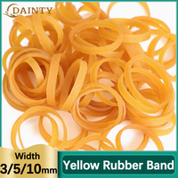Yellow Elastic Rubber Bands Stretchable Sturdy Office Daily Use Rubber Band Thick 1.5mm Dia 20mm-75mm Width 3/5/10mm