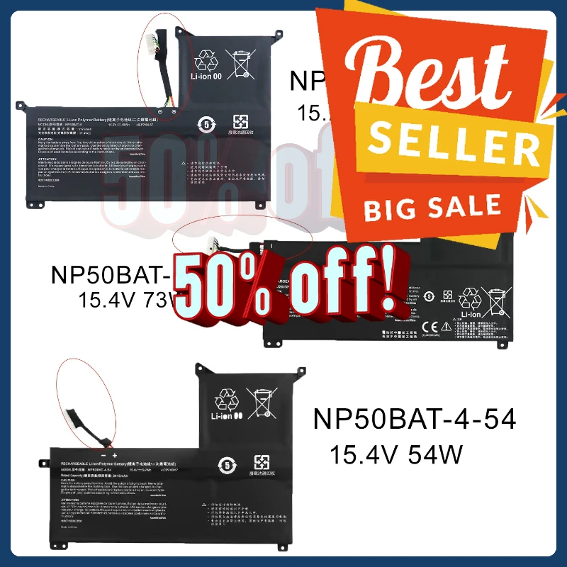 

NP50BAT-4-54 NP50BAT-4-73 NP50BAT-4 Laptop Battery`FOR F117-7 XM Focus 16 G7 KE X15 AT23 for Clevo NP70 NP7861C TX8R9 TX9R9