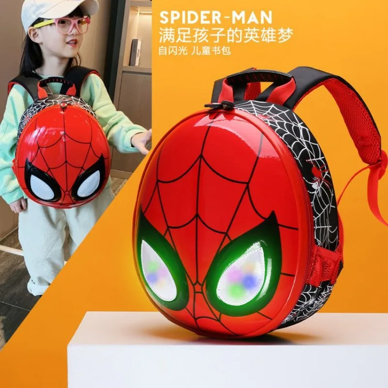 Mochila escolar para niños de Spiderman de Marvel, mochila creativa de cáscara de huevo de dibujos animados para niños, mochila para estudiantes de guardería, mochila de dibujos animados para salir