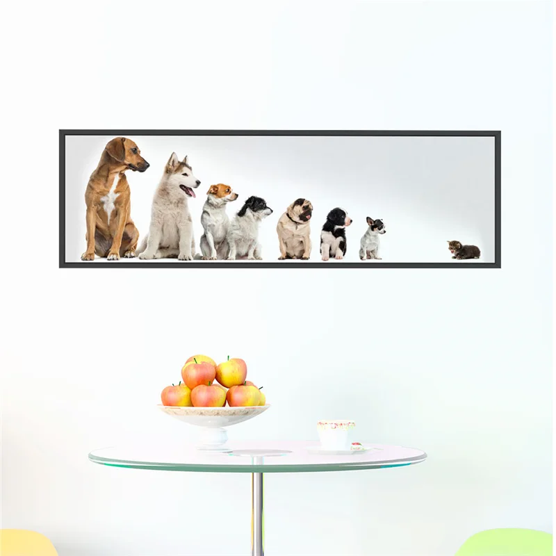 Funny Dogs Cat Pvc Photo Frame Wall Art Stickers For Office Home Decoration Animal Vivid 3d Puppy Kids Room Creative Wall Decal