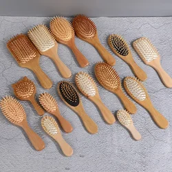 Wood Comb Professional Air Cushion Hair Loss Massage Brush Hairbrush Comb Scalp Hair Care Healthy Bamboo Comb Barber Accessories