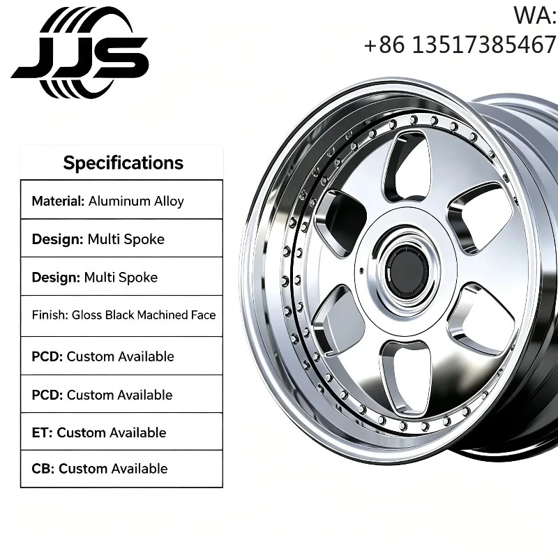 Polished 2 Piece Beadlock Style Forged Alloy Wheels 6 Spoke Retro Offroad Rims Custom PCD   17-24 Inch for Truck SUV