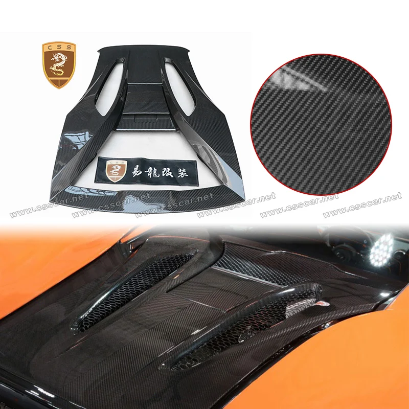 Dry Carbon Fiber Back Engine Hood Cover For Mclaren 540C 570S Original OEM Style Bonnet Scoop Car Exterior Accessories