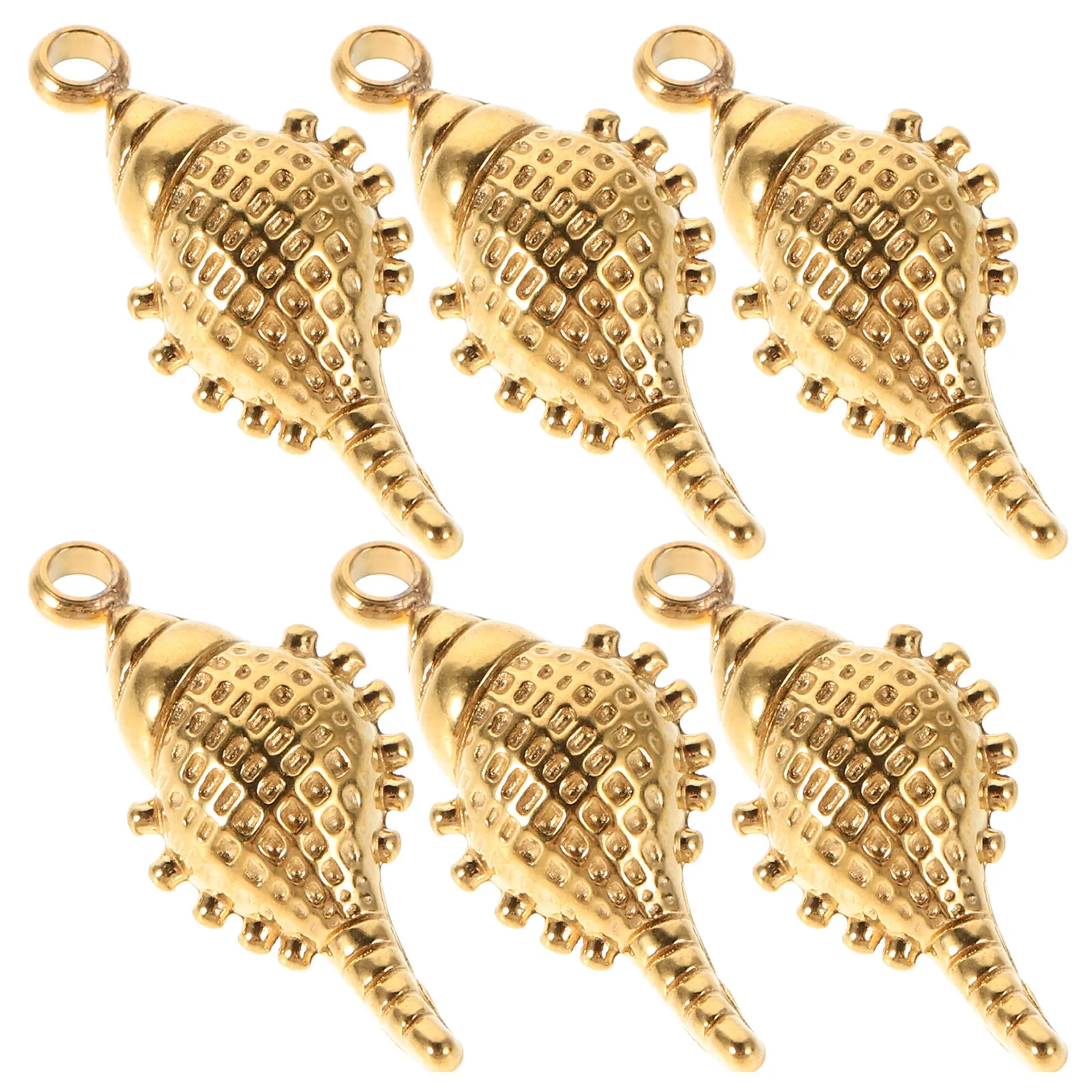 

6Pcs Sea Shell Conch Pendant Charms Stainless Steel Jewelry Making Supplies for Necklaces Bracelets Earrings Keychains Beach