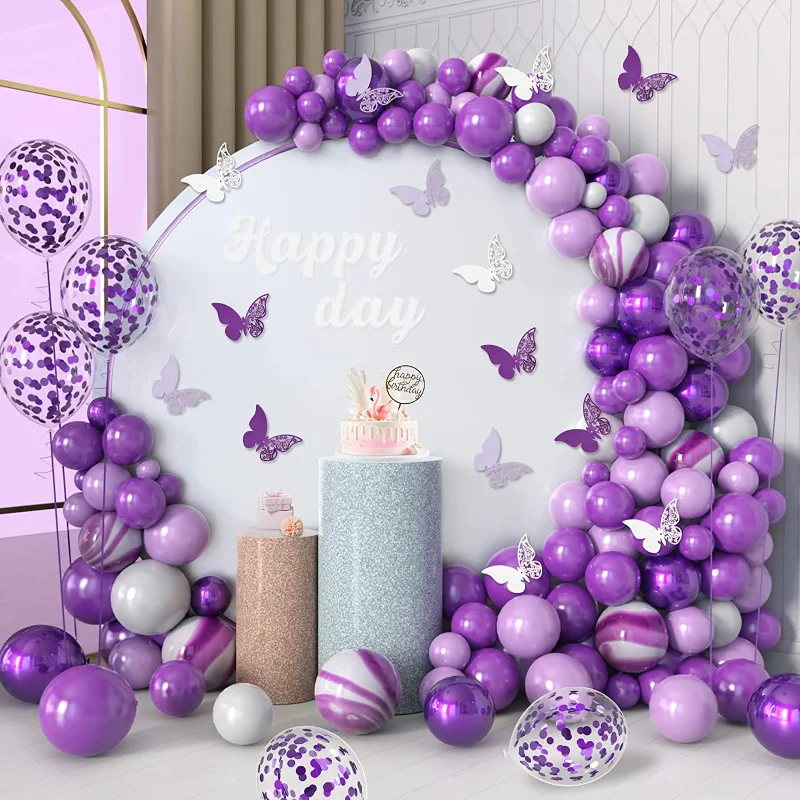 

Purple Butterfly Balloons Garland Arch Kit Latex Ballon Birthday Party Decor Kids Adult Wedding Baloon Baby Shower Decor Ballon