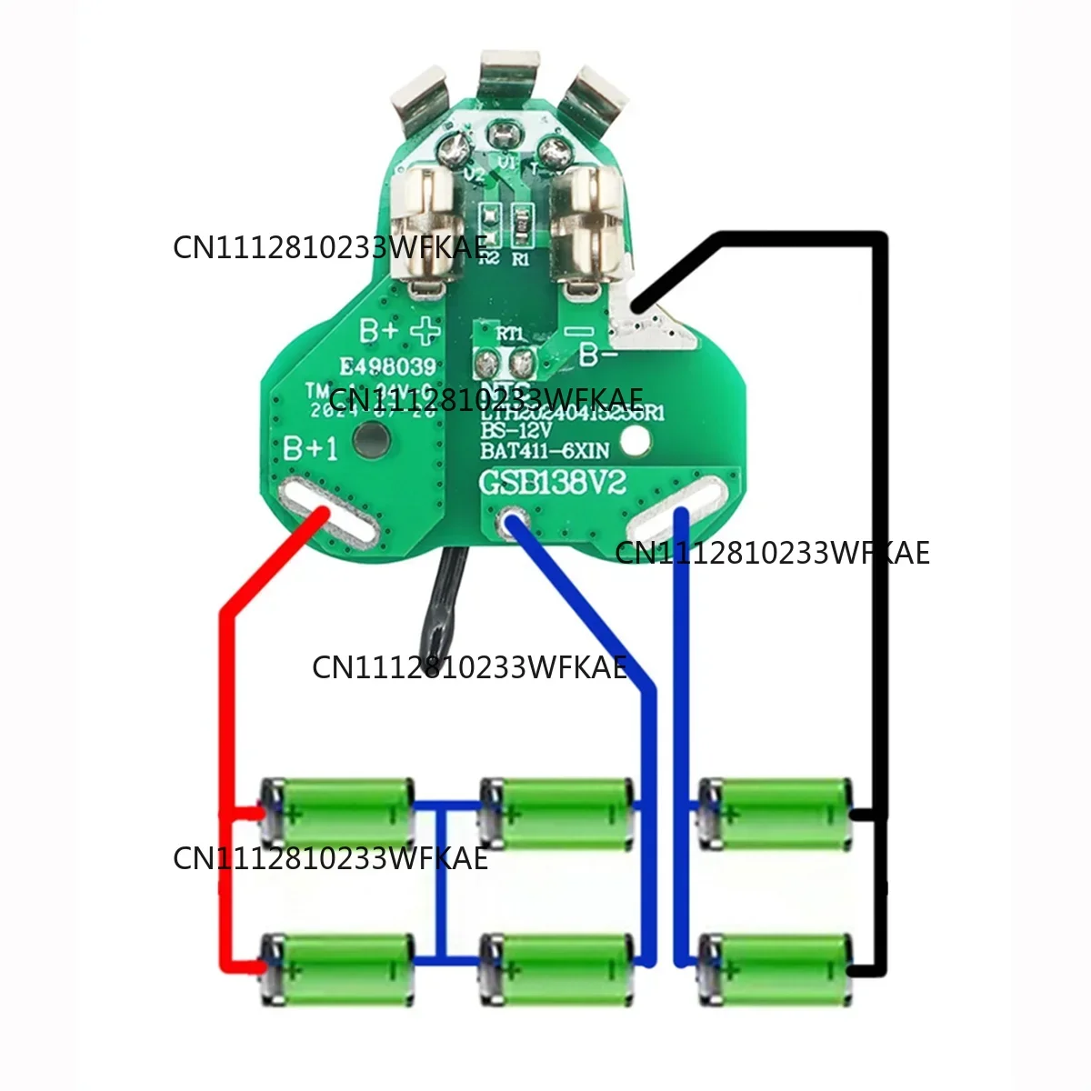 2Pcs B02B-BAT411 for Bosch 10.8V 12V Battery Cordless Power Tool Li-ion Battery Charging Protection Board