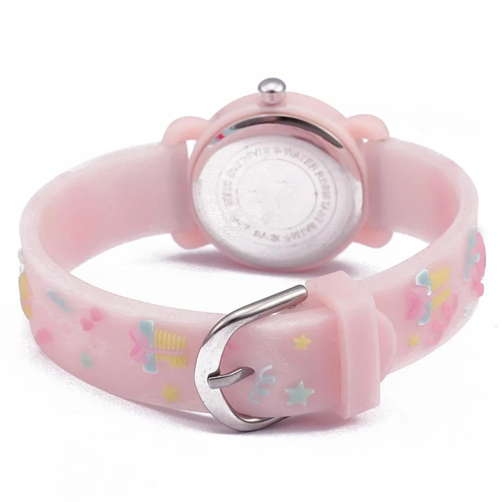 1Pcs Wrist Watch Light Pink 3D Flamingo Theme Cartoon Waterproof Scratch Resistant 's Timepiece Playwear Gift