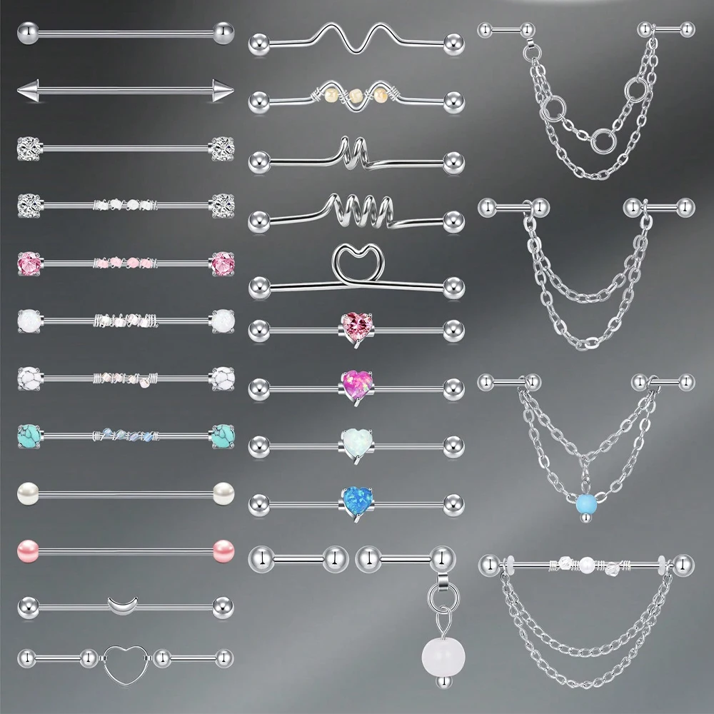 Body Jewelry Industrial - 14G Industrial Barbell Cartilage Earring Body
