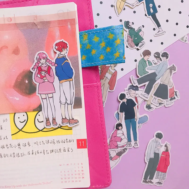 22PCS Lovely couple life  Stickers Crafts And Scrapbooking stickers book Student label Decorative sticker kids toys