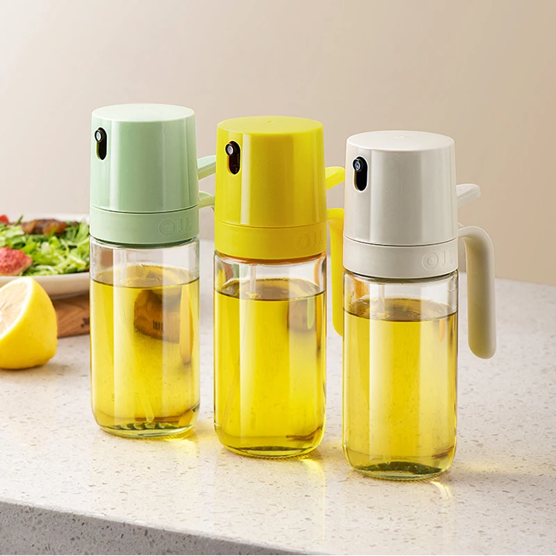 250ml Oil Spray Bottle Glass Oil Dispensers Vinegar Soy Sauce Spray Olive Oil Sprayer Mister for Barbecue Air Frying Pan Camping