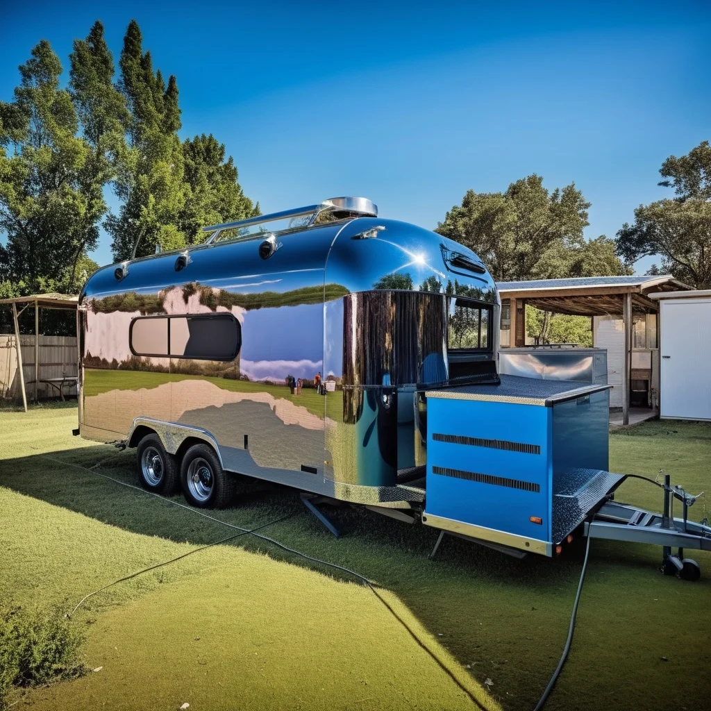 Customized 19ft Food Truck Trailer Mobile Kitchen Ice Cream Cart Concession Van Stainless Steel Business Catering Hot Sale