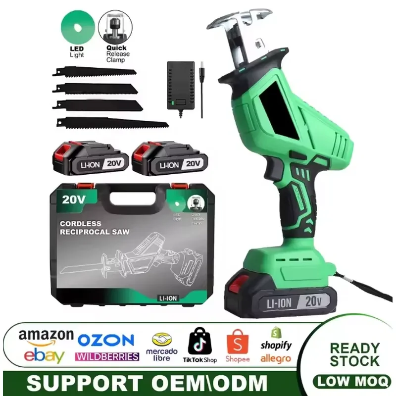 Lanceforce Battery-Powered Jig Saw Cordless DIY Reciprocating Saw Industrial Strength Cutting Tool for Metal Wood PVC Plastic