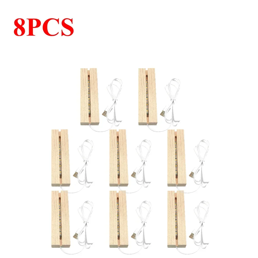 1-10 Stuks Led Hout Licht Display Kristal Houten Verlichte Basis Acryl Lichtplaat Basis Usb Houten Basis Voor Hars Art Licht Licht - afbeelding 1