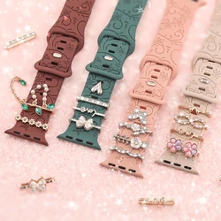 Charms for Apple Watch Band Series 9 8 7 6 5 4 SE 38 42 49 41 45 44 mm Accessories Decorative Ring Galaxy Watch Strap 20mm 22mm