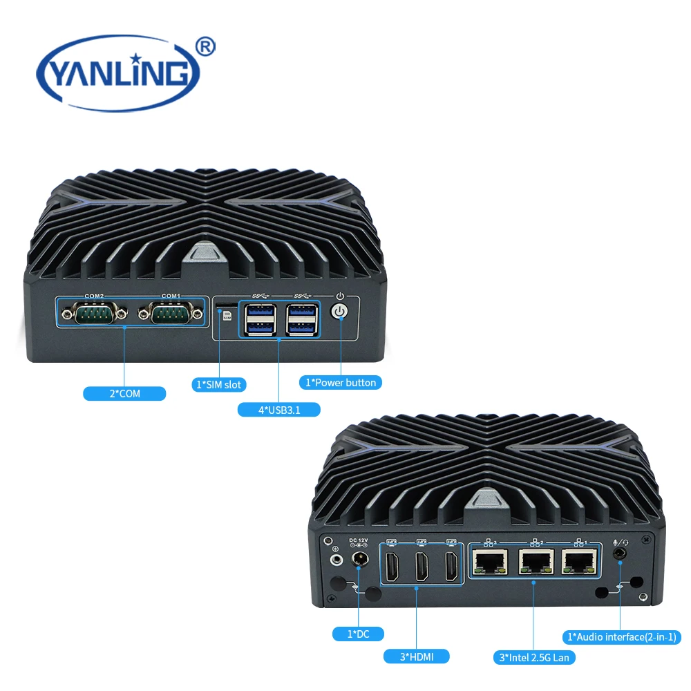 Upgraded DDR5 4800 SODIMM Ram Slot I3 Mini Computer Support WIFI 4G 5G At Same Time Industrial Pc