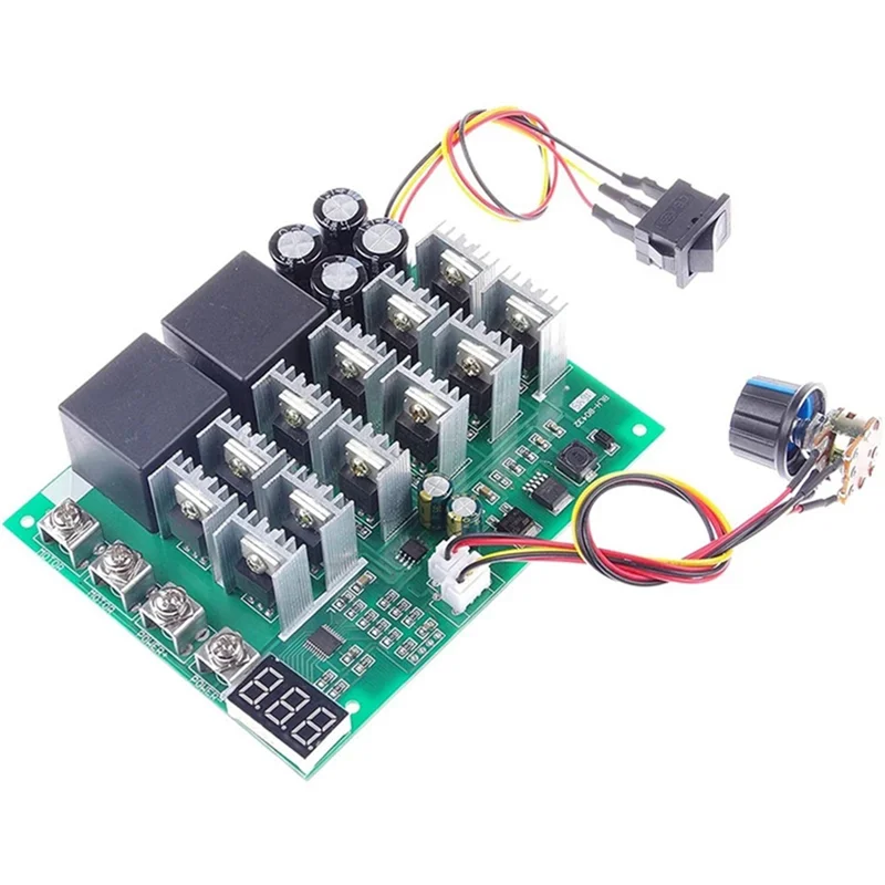 DC10-55V 60A Digital Display PWM Speed Controller Module Forward Reversal 0-100% Adjustable DC Motor 12V24V36V48V 0-100A