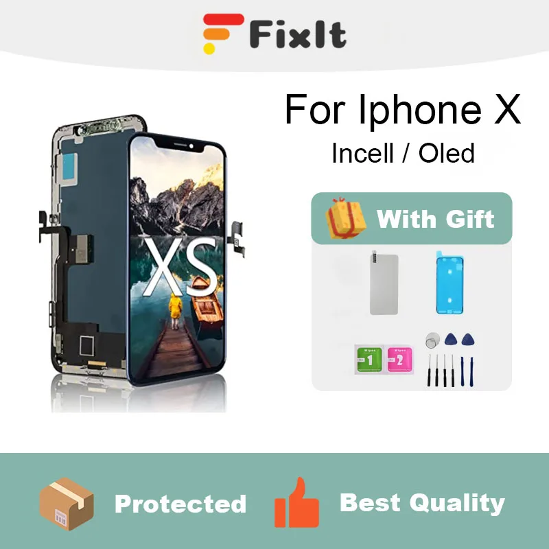 

For Iphone XS Screen Replacement 5.8 Inch Mobile Phone LCD Display Screen Digitizer Frame Full Assembly With Repair Tools