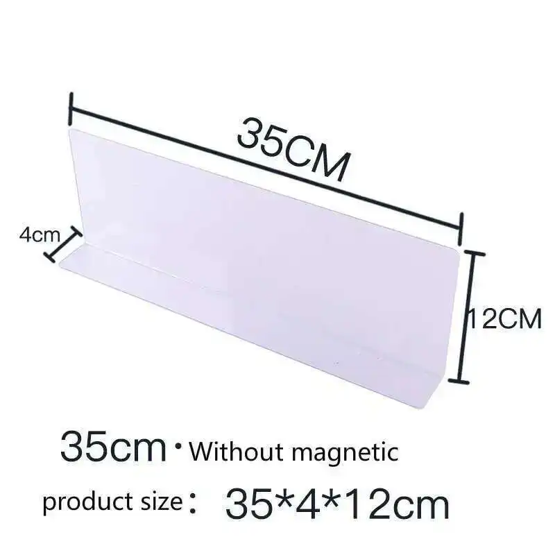 

Plastic Pvc Magnetic L-shape Supermarket Shelf Divider Separator For Goods Display