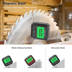 Buscador de ángulo Digital, caja de nivel de 360 grados, transportador, regla biselada, inclinómetro con base magnética para decoración del hogar