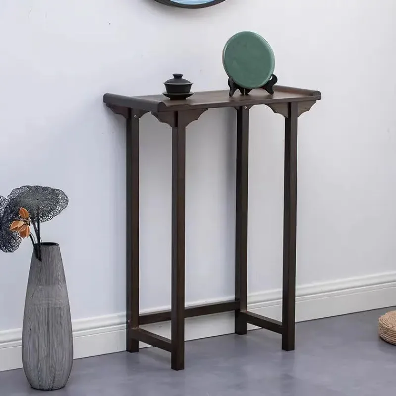 New Chinese Console Table, Bamboo Entryway Table for Hallway, Solid Wood Accent for Living Room, Narrow Sofa for Small Spaces