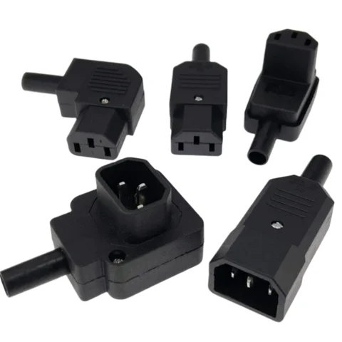 검정색 팔꿈치 C15 C13 C14 전원 코드 배선 전원 플러그 IEC 커넥터 콘센트 PDU UPS 전기 AC 소켓 플러그 10A 250V 조립