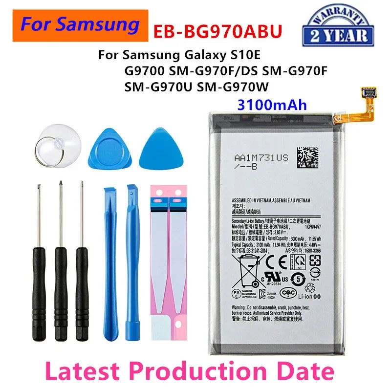 Brand New EB-BG970ABU 3100mAh Battery For Samsung Galaxy S10E S10 E G9700 SM-G970F/DS SM-G970F SM-G970U SM-G970W +Tools