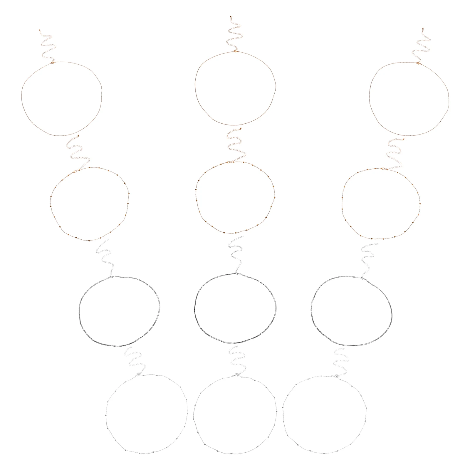

12pcs Women's Double Layer Metal Body Jewelry Lightweight Beach Party Belt Stomach Chains Bohemian Belly Chains Beads Waist