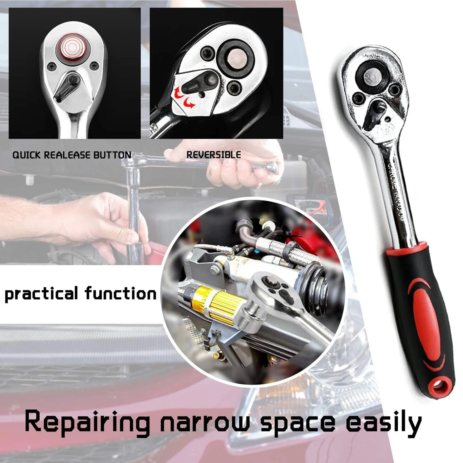 46 Stuks 53 Stuks Auto Reparatie Socket Ratelsleutel Bit Tool Set Auto Onderhoud Combinatie Tool Kit