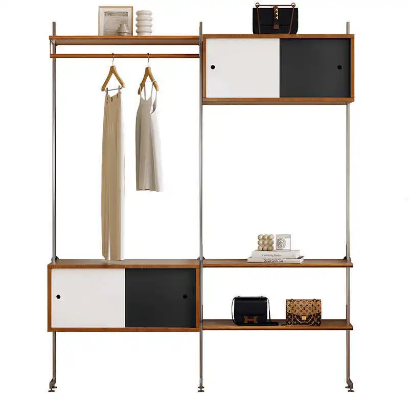 

Household medieval multi-layer bookshelf, living room multi-functional drawer storage locker, metal display rack