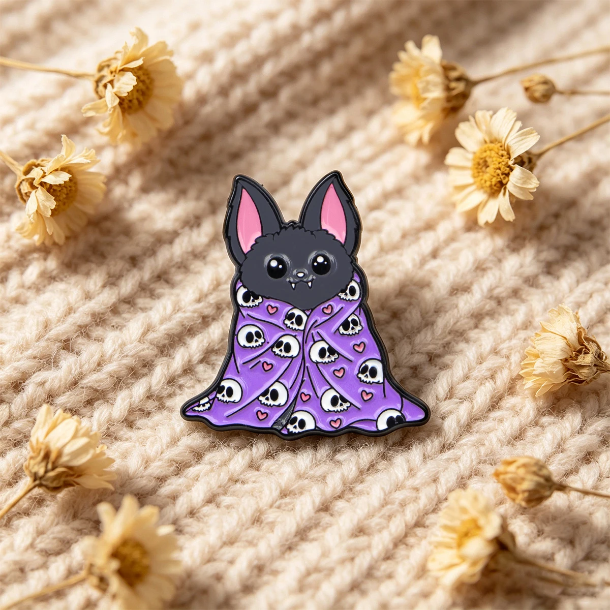 Niedliche Fledermaus-Emaille-Anstecknadel, Skelett-Brosche, Anstecknadeln, Reversnadeln, Abzeichen für Rucksack, Kleidung, Accessoires, Halloween-Schmuck, Geschenk für Feiertage – Detail 6