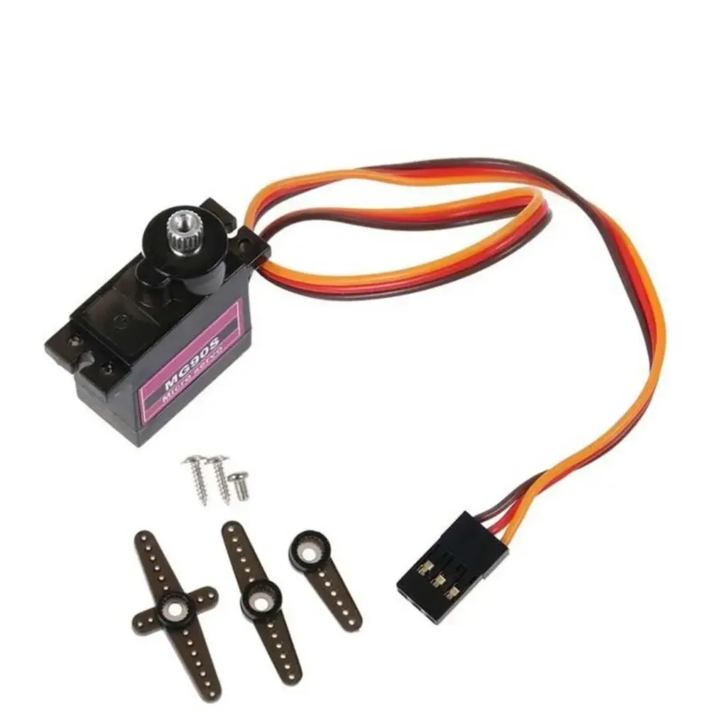 1PCS MG90S เกียร์โลหะ RC Micro Servo 9g MG90S สําหรับ Trex 450 RC หุ่นยนต์เฮลิคอปเตอร์