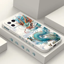 Blue Dragon Phone Case For Xiaomi Mi 15 14 14T 13 13T 12 12X 12T 12S 11 11T 10 10T 9 9T Pro Lite Liquid Silicone Cover