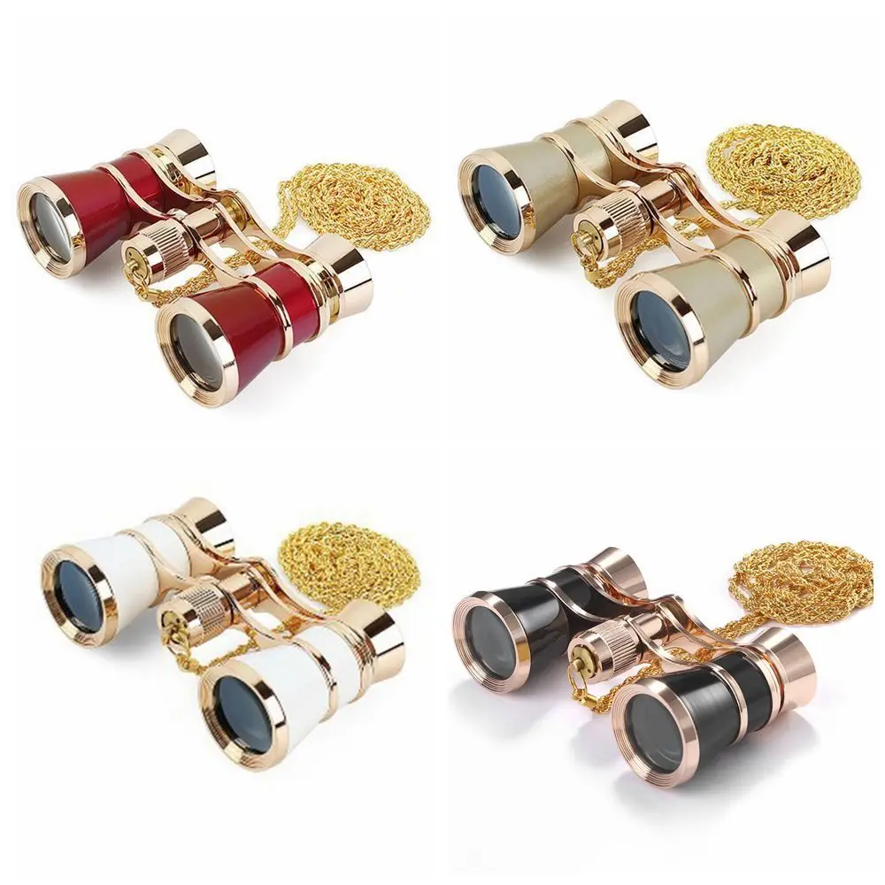 

Portable Opera Glasses Binoculars 3 X 25 Vintage Musical Concert Telescope Compact with Chain Mini Binocula