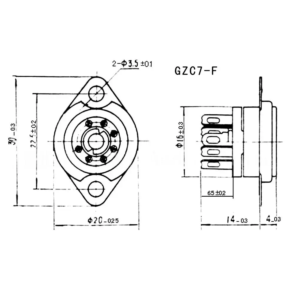 7Pin B7G Tube Socket GZC7-F GZC7-F-G DIY PCB Mount Tin-Plated Valve Base for EAA91 EC92 6X4 EZ90 6Z4 EF95 Audio Amplifier view 6