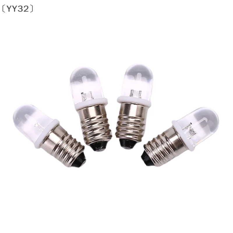 〔YY32〕5 Pcs E10 Led Bulb DC 3V 4.5V Instrument Bulb Indicator Bulb Flashlight Bulb