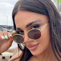 2025 WM Asymmetrical Oval Sunglasses - Retro Spicy Girl Style  Multicolored Lenses Fashionable Eyewear