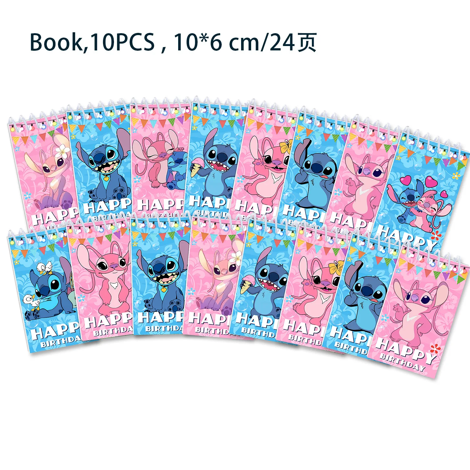 10pcs new Disney Cartoon Stitch Notepad Children\'s Weekly Planner Mini Learning Supplies Portable Notebook Christmas Gift